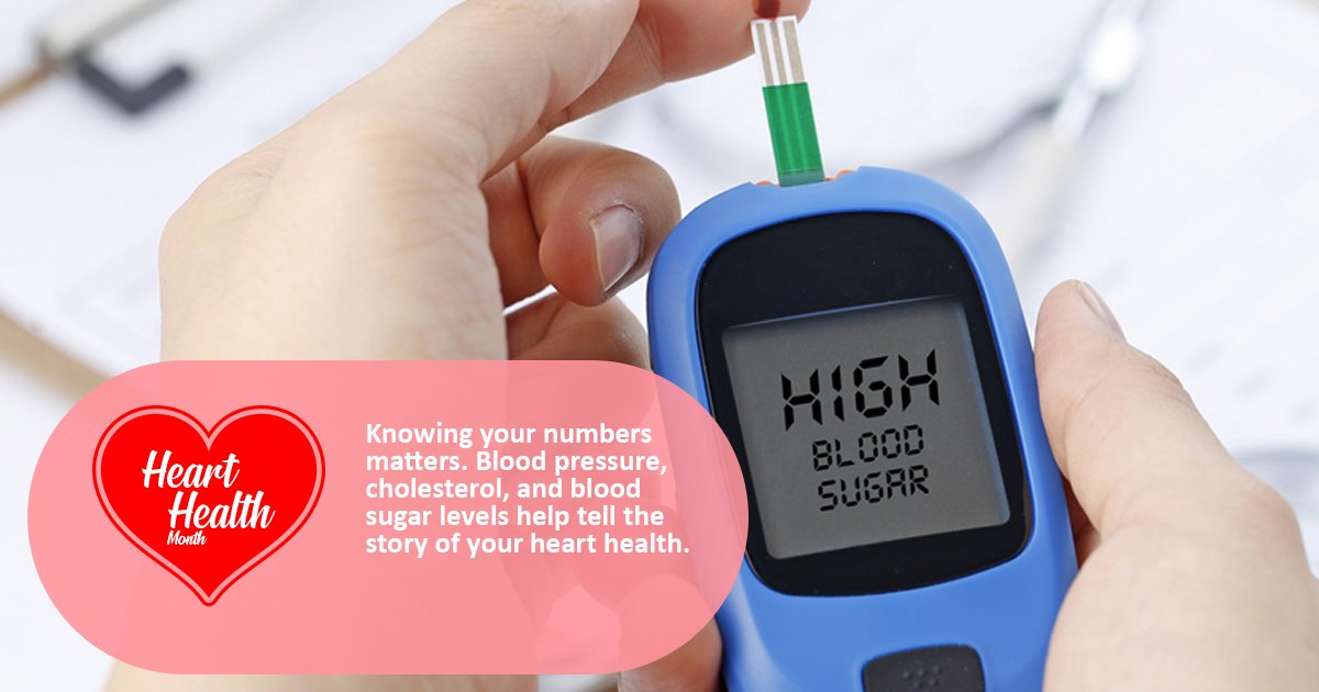 Knowing your numbers matters. Blood pressure, cholesterol, and blood sugar levels help tell the story of your heart health. heart.org/heart-health-s… #HeartHealthMonth