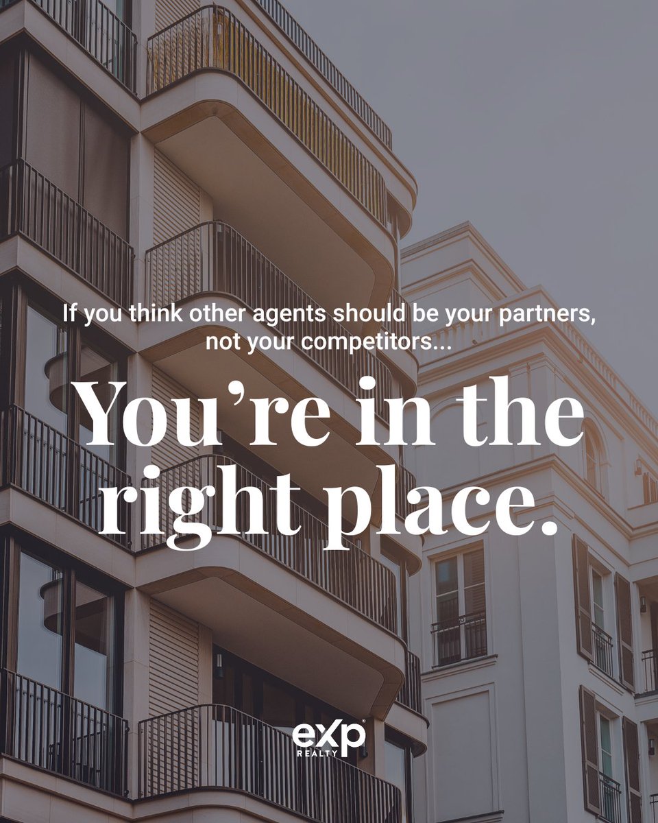 eXpRealty's tweet photo. Real estate shouldn't be a solo sport 🤝

At eXp Realty, we’re rewriting the script on what a brokerage looks like. It’s about building a future where you have a seat at the table, a community that cheers for your wins, and a path toward true ownership. https://t.co/a9glXnxzvt