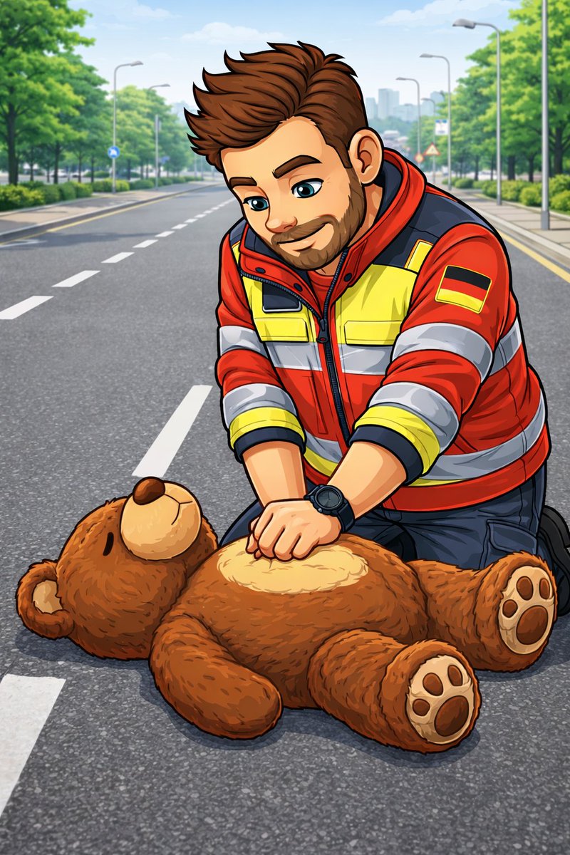 Weil es heute bei mir leider wieder Thema war... 😭👉 Bei einem Kreislaufstillstand zählt jede Sekunde! ☝️ Keine oder keine ausreichende Atmung? Sofort Notruf 112 wählen. Mit durchgestrecken Händen mittig auf den Brustkorb drücken. Drucktiefe 5-6cm. Frequenz: 100-120x pro Minute.