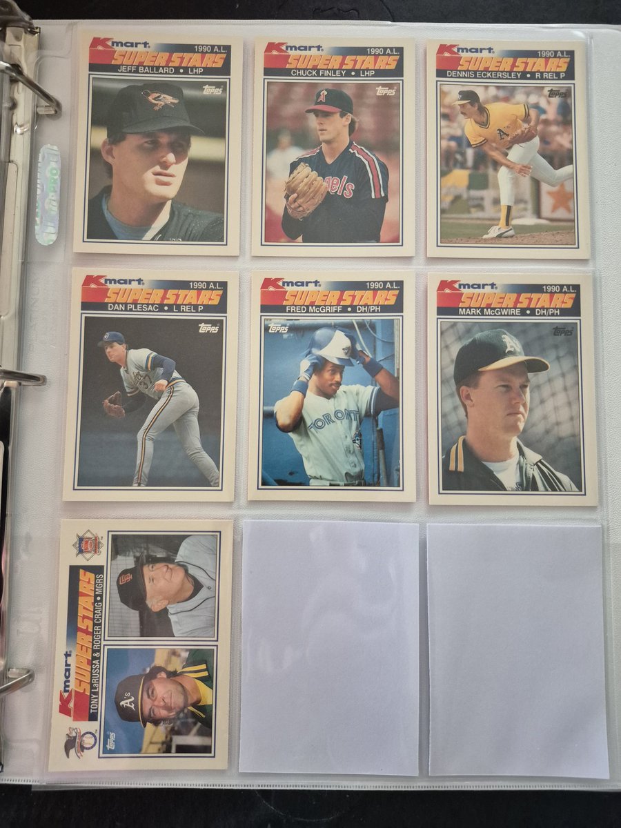 Starting a Kmart binder because I like to look at my cards and it's just not right keeping the set in that little box, inside another box on a shelf in the closet.