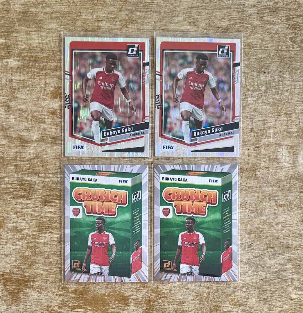 2023-24 Donruss Bukayo Saka lots 

$1 per pair

*See pinned tweet for shipping, etc
Stack min $10
#TSSS #GiuntaStack