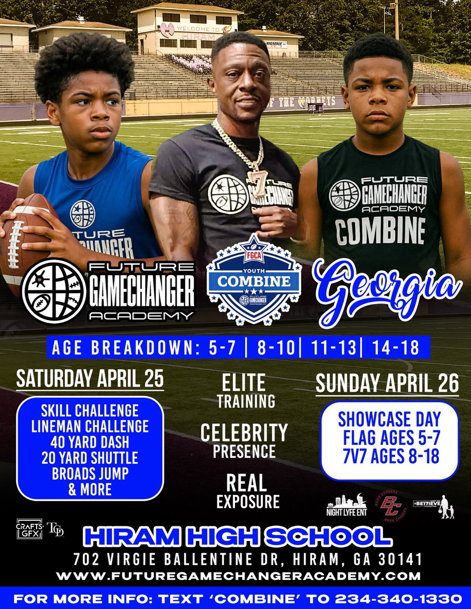 BOOSIEOFFICIAL's tweet photo. MY OFFICIAL YOUTH SPORTS COMBINE @fgc_academy  REGISTER YOUR KID NOW TEXT “ COMBINE TO 234-340-1330 
https://t.co/BBIr8yH5xW https://t.co/VjYwVuNxbF