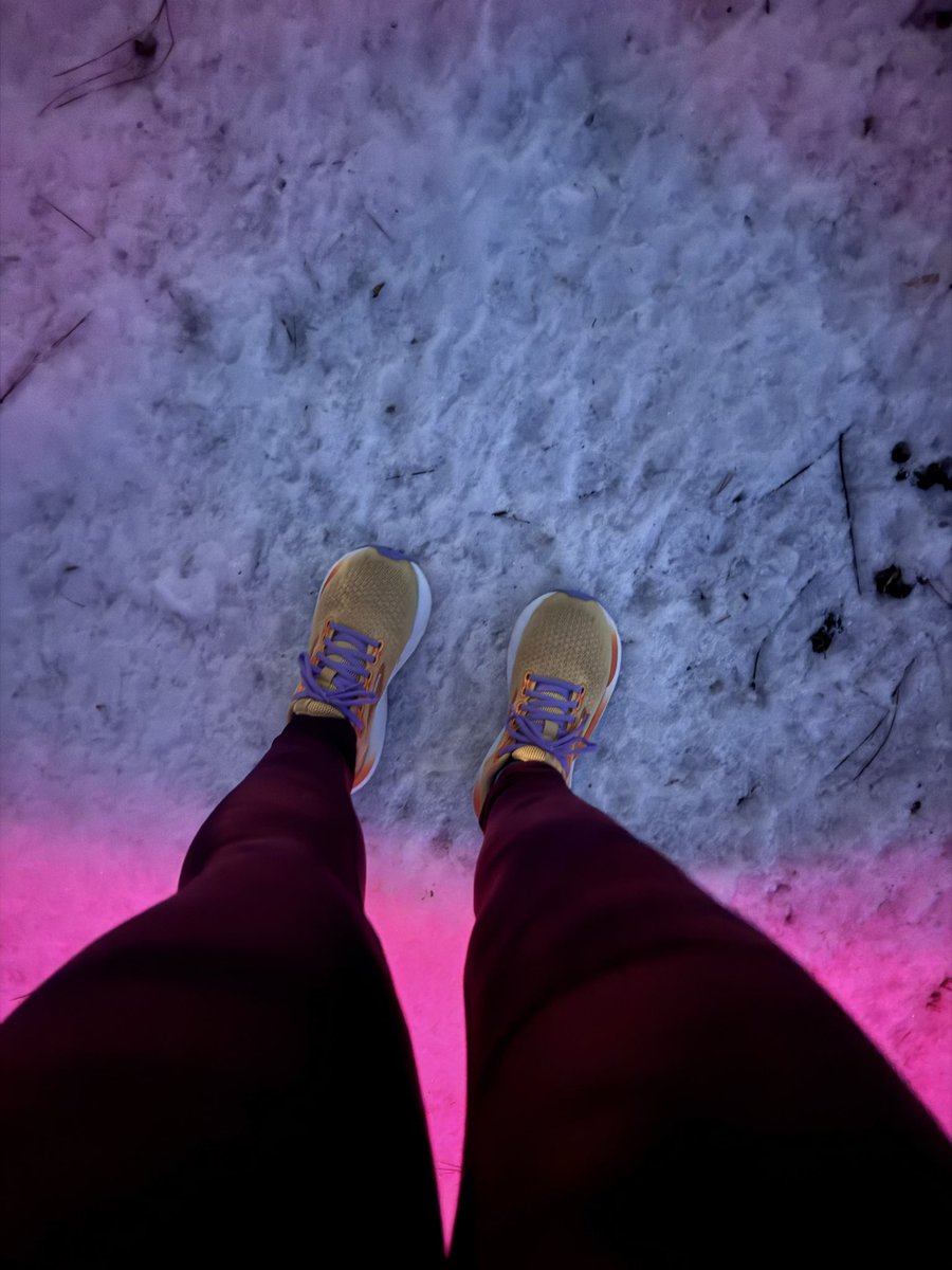 TheOtherLori's tweet image. 5.6 miles for another trip around the sun. Still a lot of ice out &amp;amp; had to jump into a snow covered ditch to get out of the way of a car. @noxgear  lighting up the snow. #runchat #chasingthesun #lightmeup