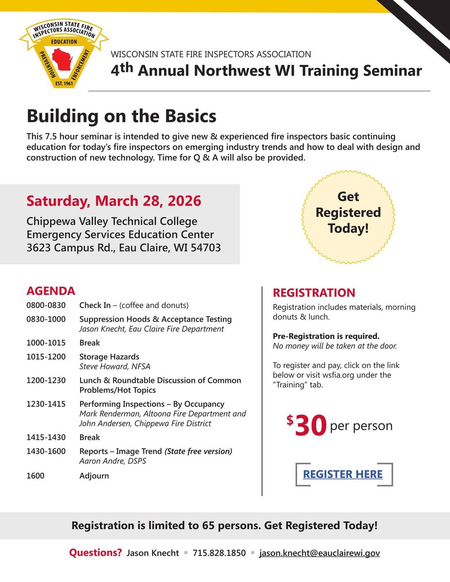 Wisconsin State Fire Inspectors Association tweet media