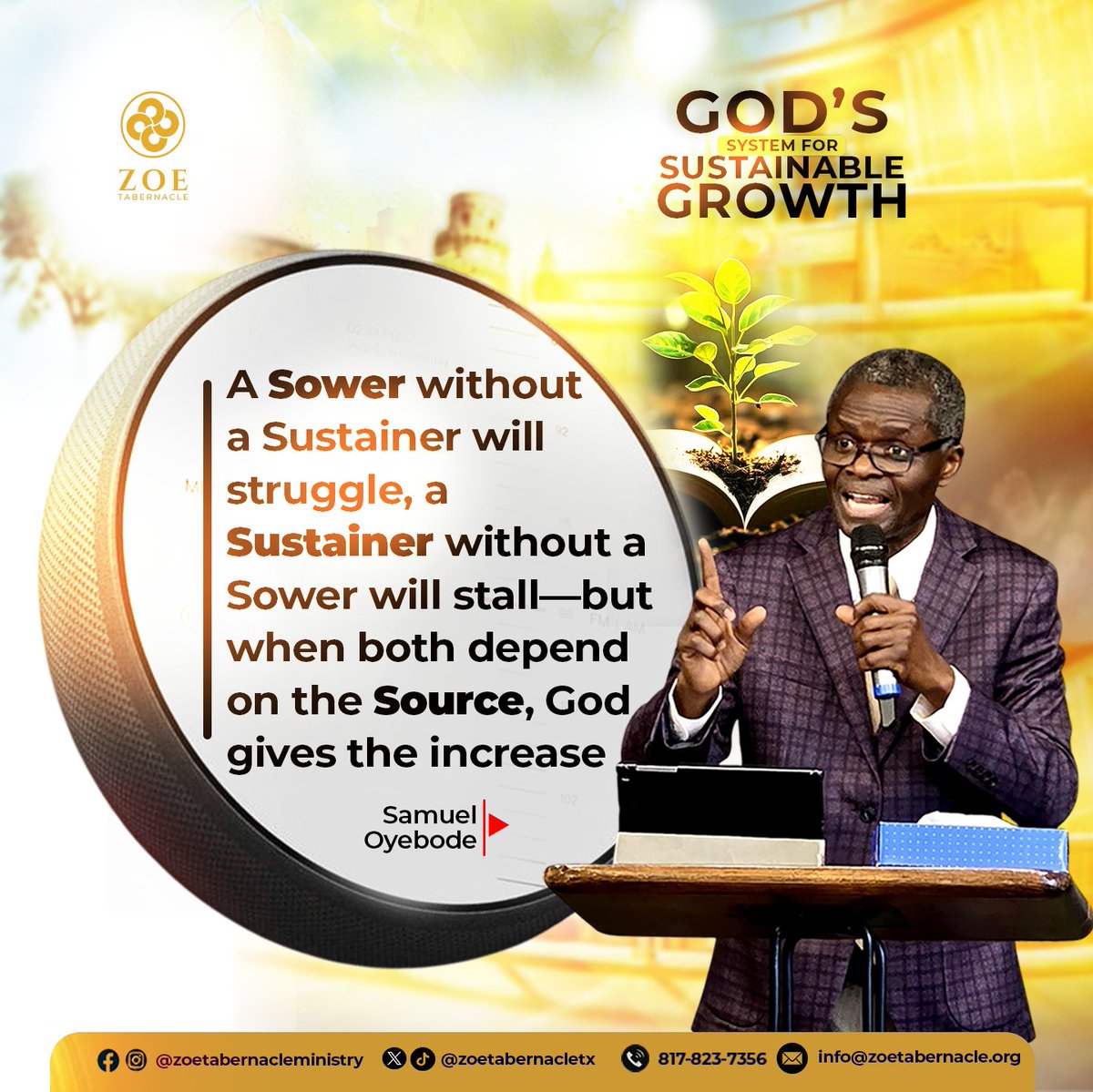 zoetabernacletx's tweet image. These quotes are highlights from last Sunday’s service. Pastor Sam Oyebode taught on God’s System for Sustainable Growth.
Which quote spoke to you most? Comment below, follow for more, and retweet to bless someone today.
#SundayServiceHighlights #PastorSamOyebode #ZoeTabernacle