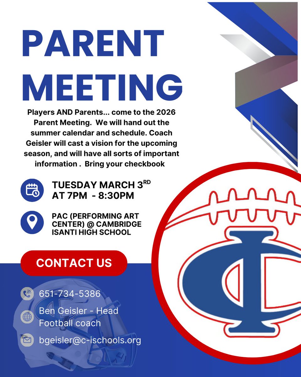 Cambridge-Isanti Bluejacket Football tweet media