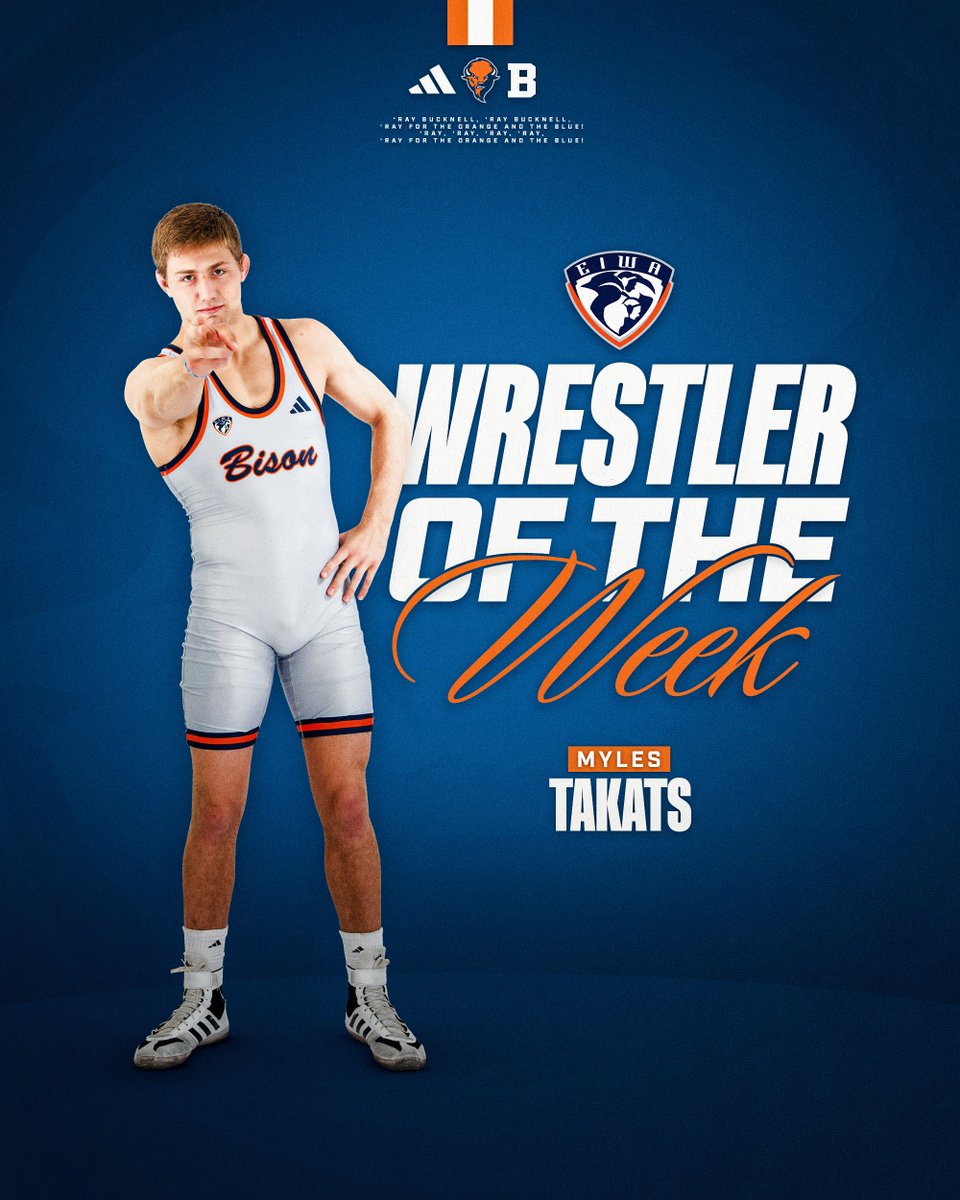 Bucknell_WRST's tweet photo. Myles Takats won EIWA Wrestler of the Week for his 2-0 record against Drexel and Navy!

The Bison junior dominated Drexel's Dom Findora 18-5 and upset Navy's No. 9 Danny Wask 9-8!

#rayBucknell | #WinFromWithin https://t.co/yANAOF93y3
