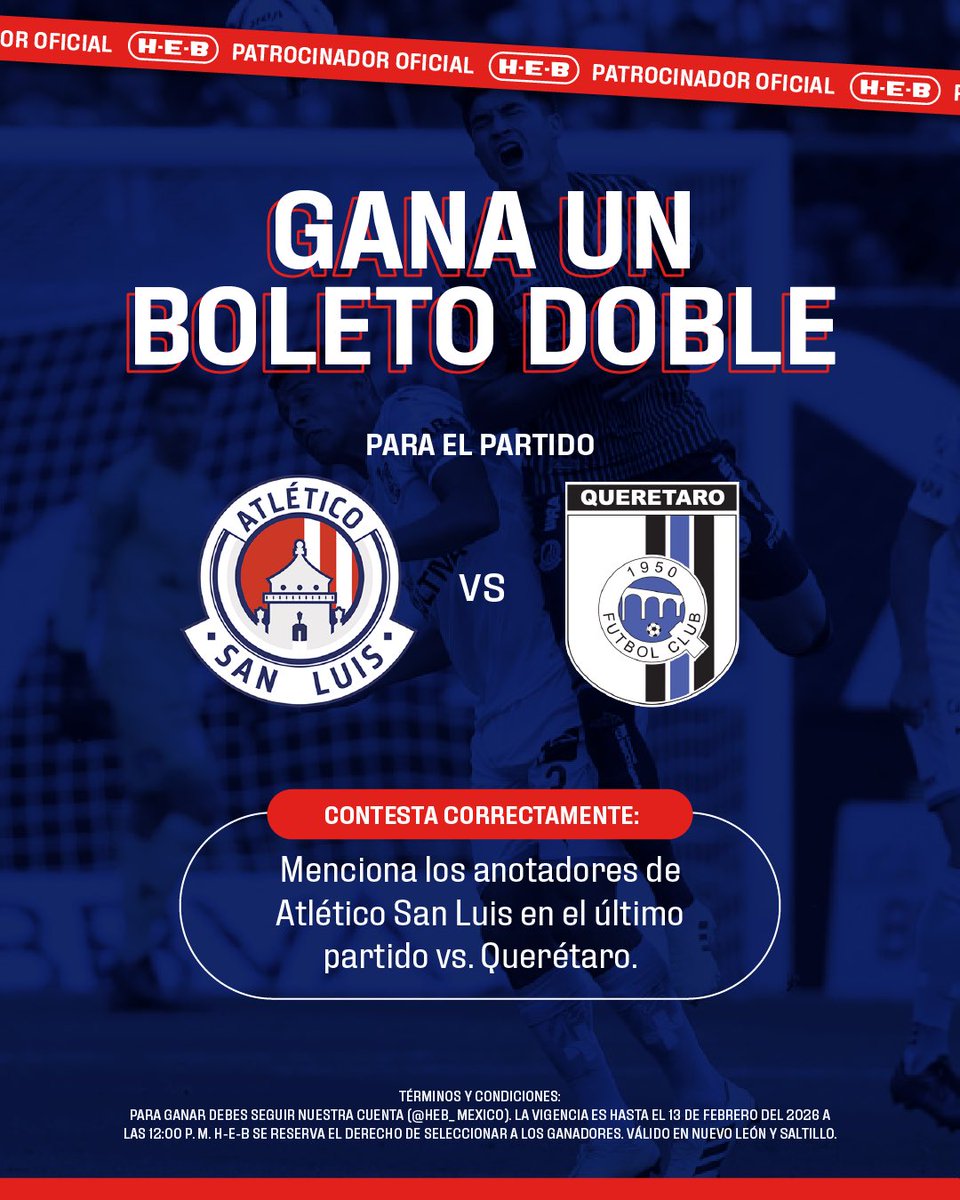 HEB_mexico's tweet photo. Llévate un pase doble para este 14 de febrero. Solo responde correctamente 🔥⚽️ https://t.co/6a1gCcvGOf