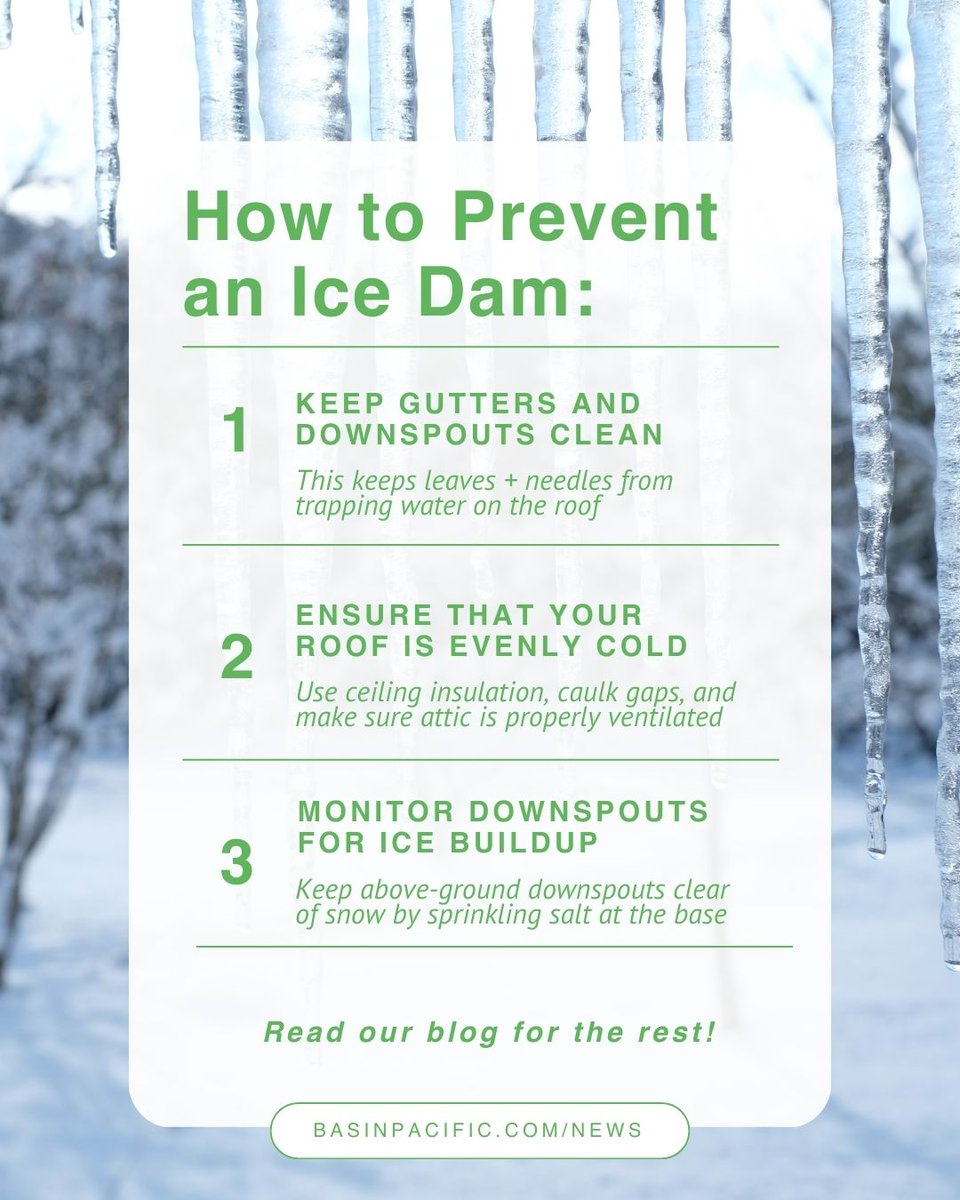 BasinPacificIns's tweet image. ❄️ Winter weather is beautiful… until ice dams threaten your home! 🏠💧

Read More: vist.ly/4r3ut 
#BasinPacificInsurance #WinterHomeTips #HomeInsuranceMatters #IceDamPrevention #ProtectYourHome