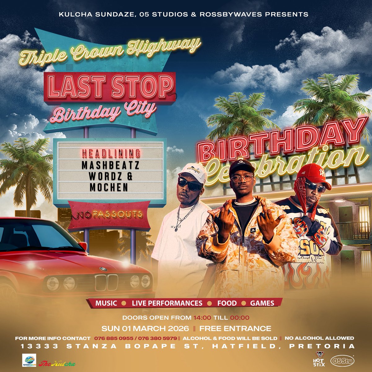 Catch Wordz, MashBeatz &amp; Mochen as they push the Tsonga Agenda on the 1st of March @ Hotstix Music &amp; Pool Bar in Hatfield, Pretoria 😮‍💨😮‍💨🔥🔥 

Entrance is FREE!!