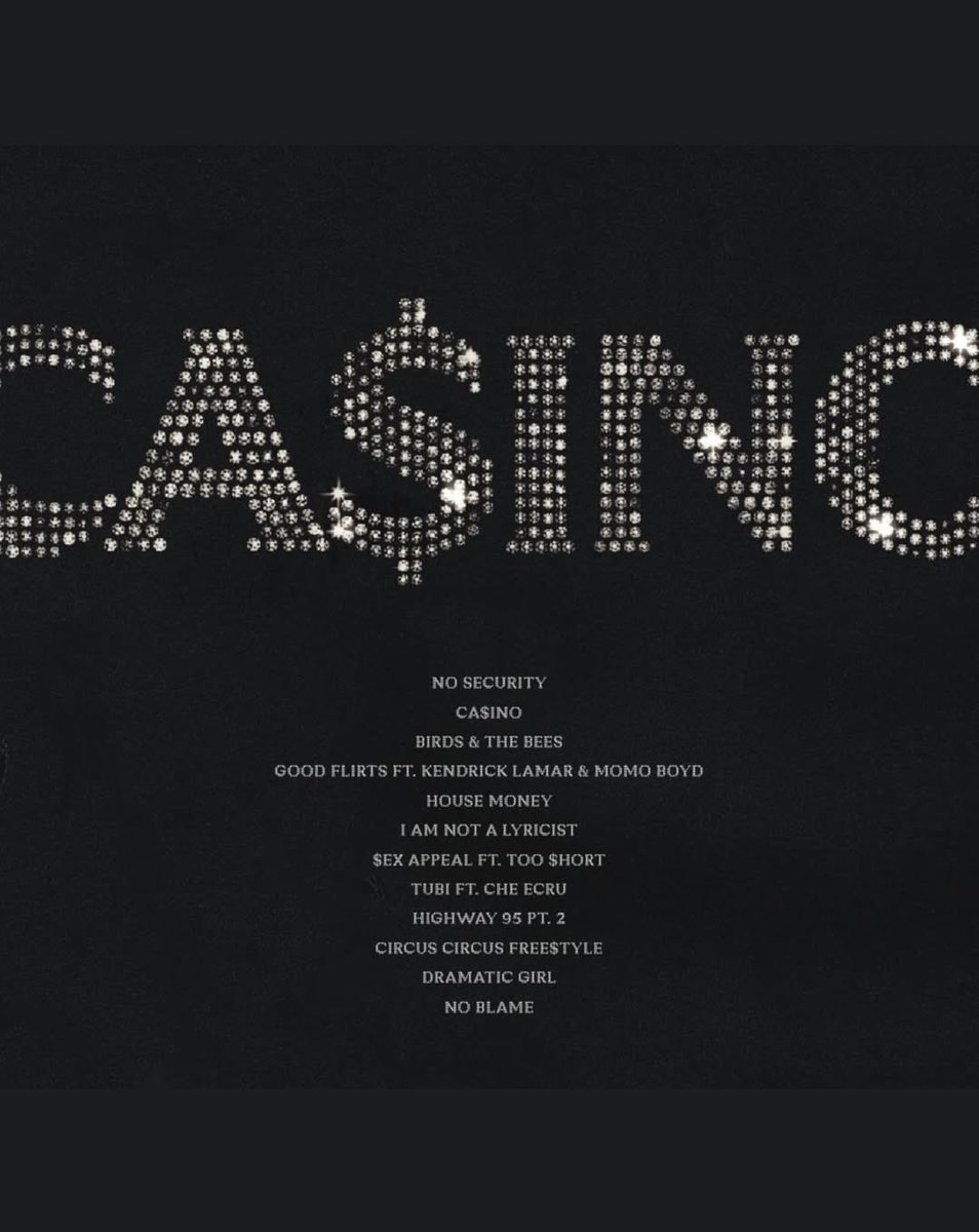 BABY KEEM 

Ca$ino (album)

2/20/26 

Features:
Kendrick Lamar
Too Short and others… 🚨🚨🚨🚨🚨🚨