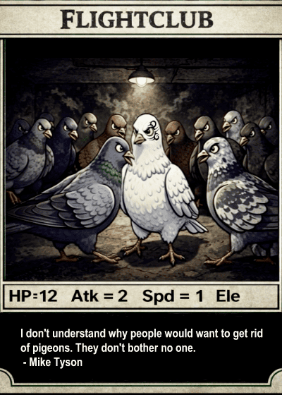 Season 2 • Card #10
FLIGHTCLUB
tokenscan.io/asset/FLIGHTCL…
Artist: <a href="/1burntoutop/">Burn</a>
Supply: 100
rarepigeons.com/season-2/ #RarePigeons #BitcoinNFT #Counterparty #XCP #Bitcoin #OnChainArt #CryptoArt