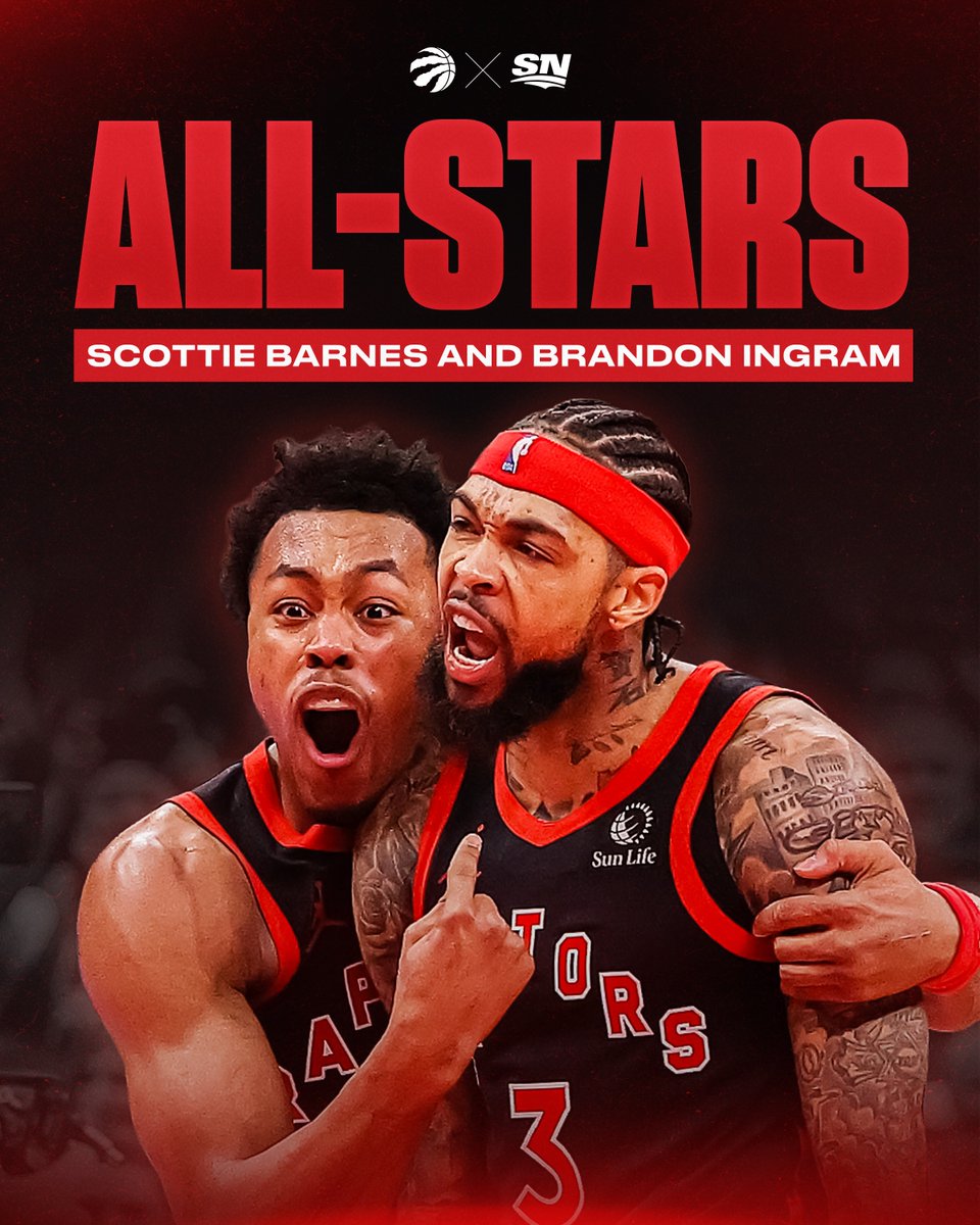 FROM YOUR TORONTO RAPTORS 🤩

SCOTTIE BARNES AND BRANDON INGRAM: ALL-STARS 🌟