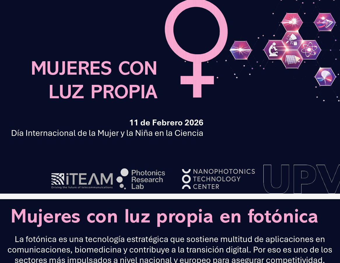 AMITMu_Val's tweet image. Nuestras compañeras Ana Díaz, Beatriz Ortega y Elena Pinilla, para visibilizar el trabajo que hacen las mujeres que investigan en fotónica en la @UPV  han realizado el Catálogo de Mujeres con Luz Propia, descárgatelo aquí: ntc.webs.upv.es/wp-content/upl…