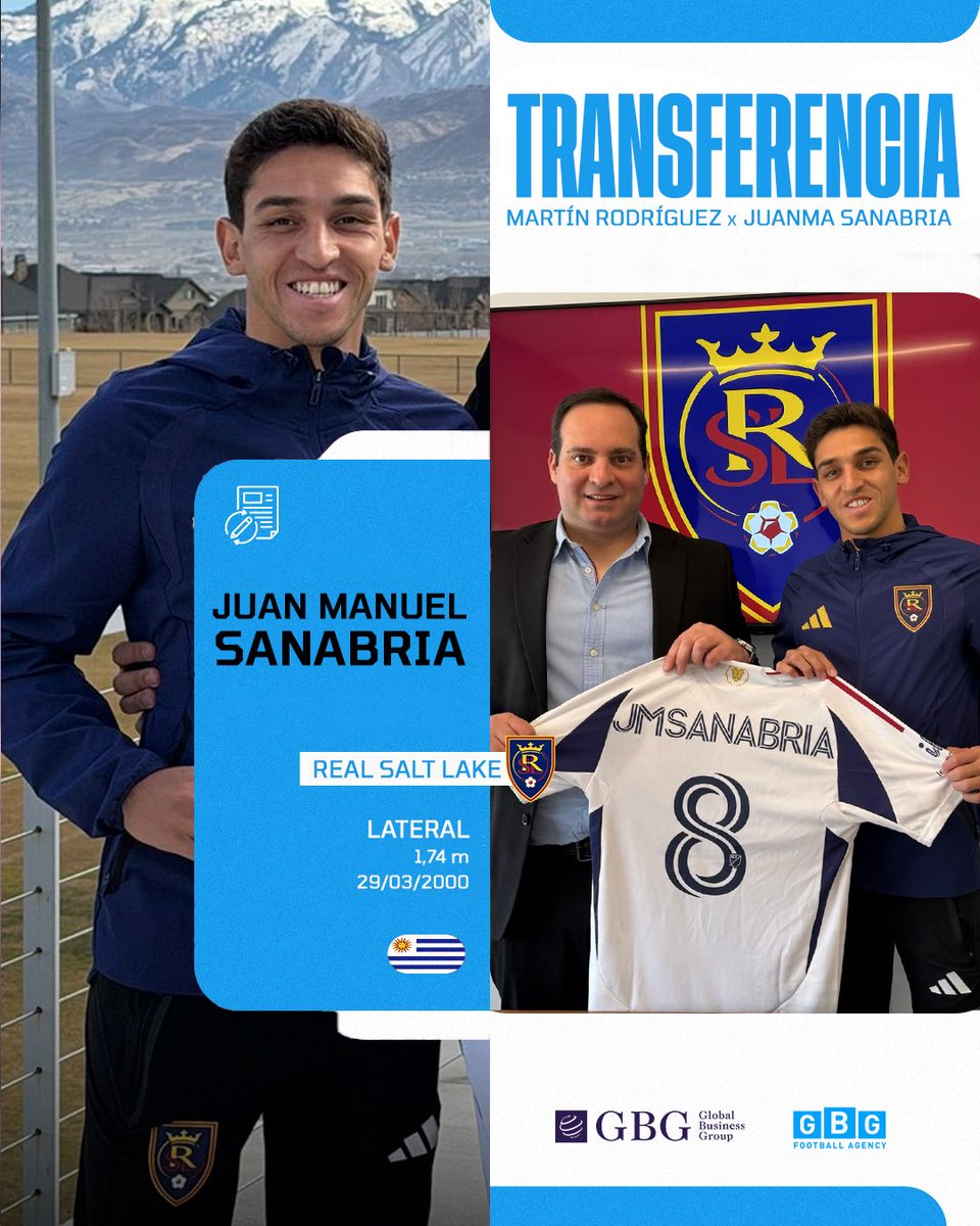 Juan Manuel Sanabria nuevo jugador de Real Salt Lake. Llega procedente de Atlético San Luís 🇲🇽🤝🏼🇺🇸

𝐆𝐁𝐆 𝐅𝐨𝐨𝐭𝐛𝐚𝐥𝐥 𝐀𝐠𝐞𝐧𝐜𝐲 | #𝗚𝗕𝗚𝗣𝗹𝗮𝘆𝗲𝗿