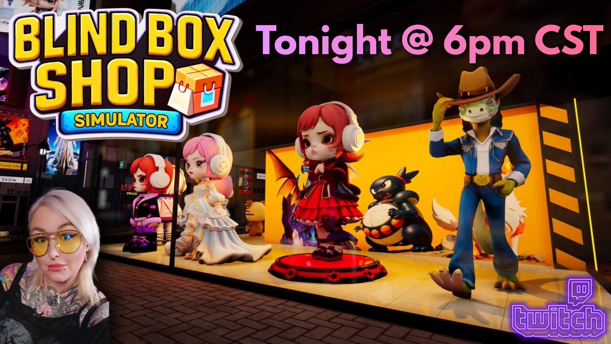 AerisBloodfall's tweet photo. Tonight we get to check out another game thanks to @Keymailer ! Cant wait to get into #blindboxshopsimulator ! Cant wait to see you all tonight! <3 https://t.co/O3QZuunU5N