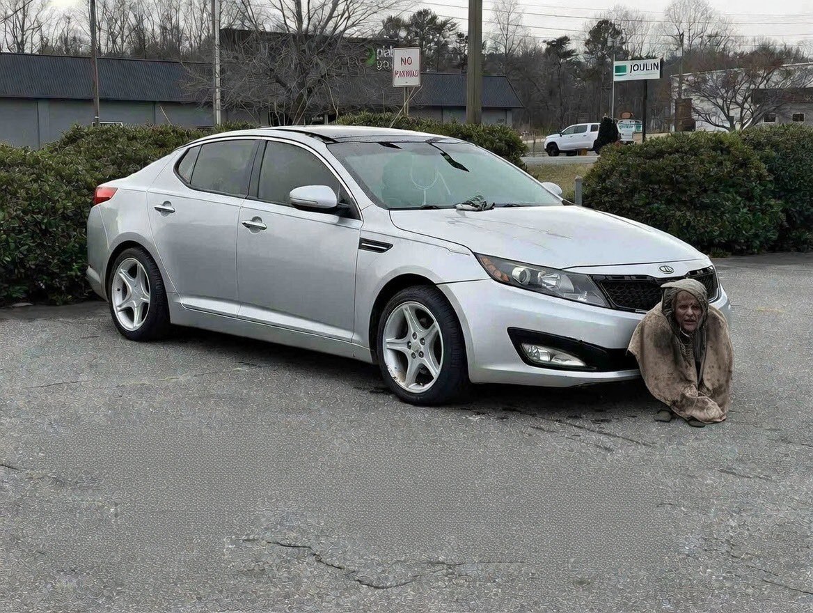 Getting in fights with ppl in car groups on fb because i keep editing in dying unhealthy bums euro squatting next to their builds lol