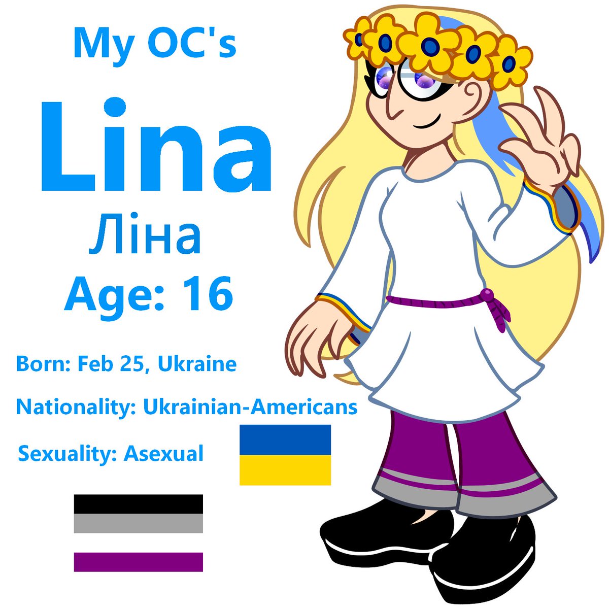 Lina 💙💛

New OC's 🆕👤

#Cartoon #CartoonArt #CartoonArtist #Art #Artist #ukraine #ukrainiangirl #Americans #Minors #OC #OCs #originalcharacter #Asexual