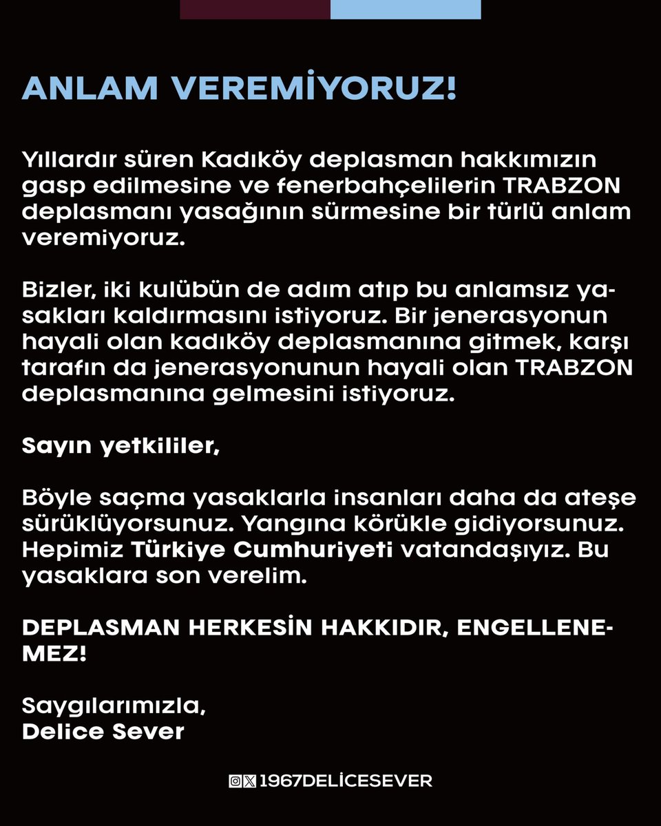 ANLAM VEREMİYORUZ!

#DeplasmanımaDokunma