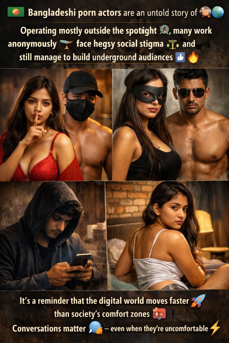 SRVlog2025's tweet image. 🇧🇩 Bangladeshi porn actors are an untold story of the internet 🧠🌐
Operating mostly outside the spotlight 🔍, many work anonymously 🕶️, face heavy social stigma ⚖️, and still manage to build underground audiences 📲🔥
It’s a reminder that the digital world moves fasr 🗣️ —  ⚡