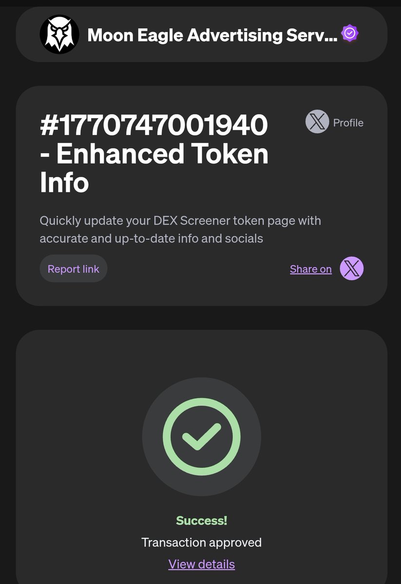 Ponyin's tweet photo. Dex paid.
Web update.
We send.
https://t.co/G0XVAnMcVs
Buy $forest and
$forest will save you. https://t.co/2Pdr48onGZ
