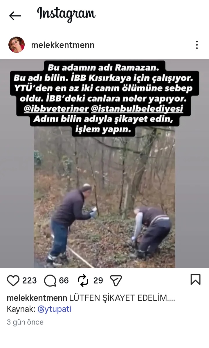 DUYURU🚨

#YıldızTeknikÜniversitesi 'ndeki en az iki köpeğin ölümüne sebep olan <a href="/istanbulbld/">İstanbul Büyükşehir Belediyesi</a> #Kısırkaya için çalışan bu caninin adı verilmiş! 

Herkes lütfen cimer.gov.tr 'e şikayet etsin.

#SokakHayvanlarıSahipsizDeğil