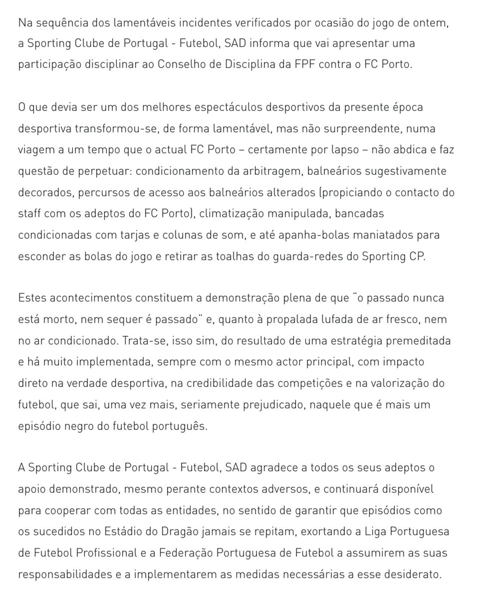 Sporting apresenta queixa contra o Porto.