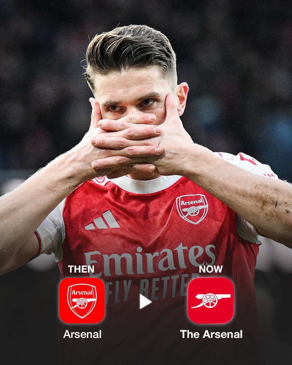 Arsenal changed their new official app name to "The Arsenal". Yeah this is such a cool one! 😮‍💨❤️🤍