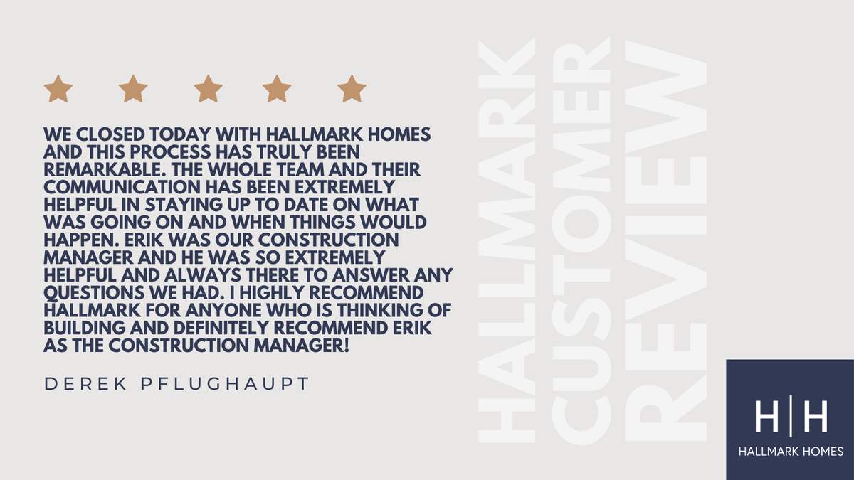 HallmarkHomes's tweet photo. 𝐓𝐞𝐬𝐭𝐢𝐦𝐨𝐧𝐢𝐚𝐥 𝐓𝐮𝐞𝐬𝐝𝐚𝐲 🏠 Nothing means more to us than happy homeowners. We’re grateful for every family who has trusted Hallmark Homes to build their forever home. Thank you for letting us be part of your journey.

Are you ready to start yours? 👀 https://t.co/Riahl7900U