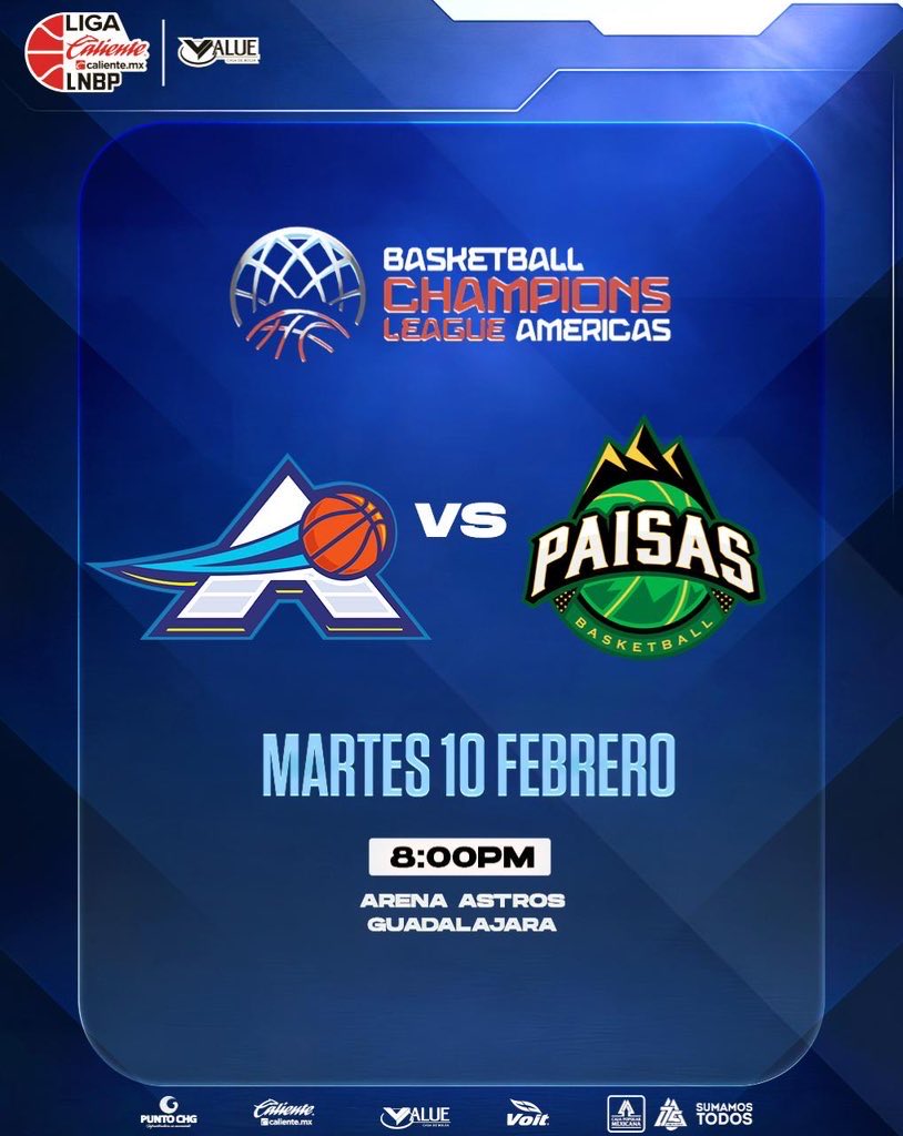 💥| VUELVE LA @bclamericas DESDE MÉXICO 🇲🇽

CON TODO @astrosjalisco 💪🏼🇲🇽

Sigue la transmisión de los juegos en el canal oficial de YouTube de <a href="/BCLAmericas/">#BCLAmericas</a> 🏀

Liga Caliente.mx LNBP 🔥🏀
#marcandoladiferencia 

<a href="/calientesports/">Caliente Sports</a> @puntochg @valuegf <a href="/CajaMexicana/">Caja Popular Mexicana</a> <a href="/voit_mx/">Voit</a>
