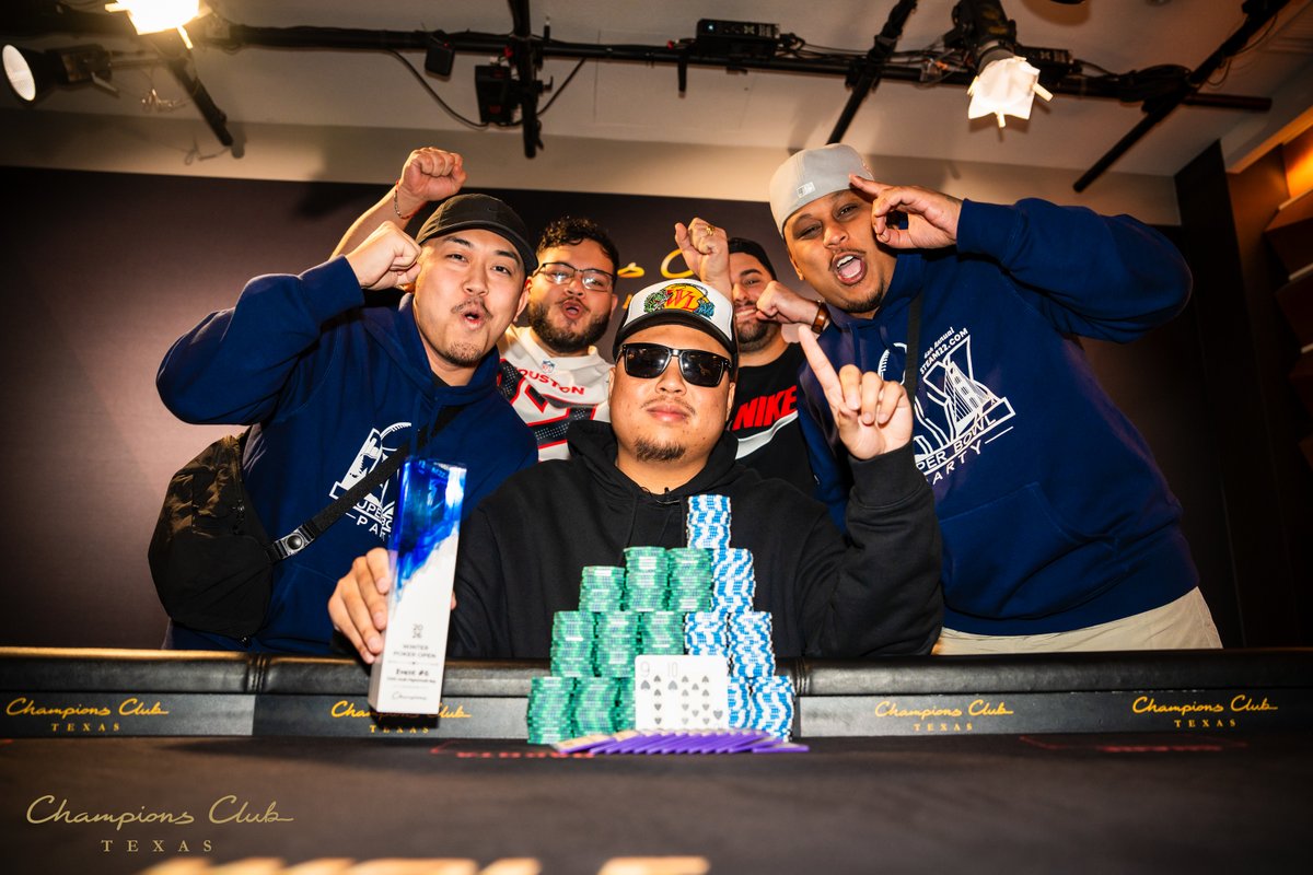 Champion energy only. 💪❄️

Shoutout to Tommy Trinh, the event #6: $200K GTD Multi-Flight / Multi-Bag Champion at the Winter Poker Open! 

Pleanty of time left to cash in. Come chase your next win at Champions Club. 
📸: <a href="/8131_Media/">8131 Media</a>
