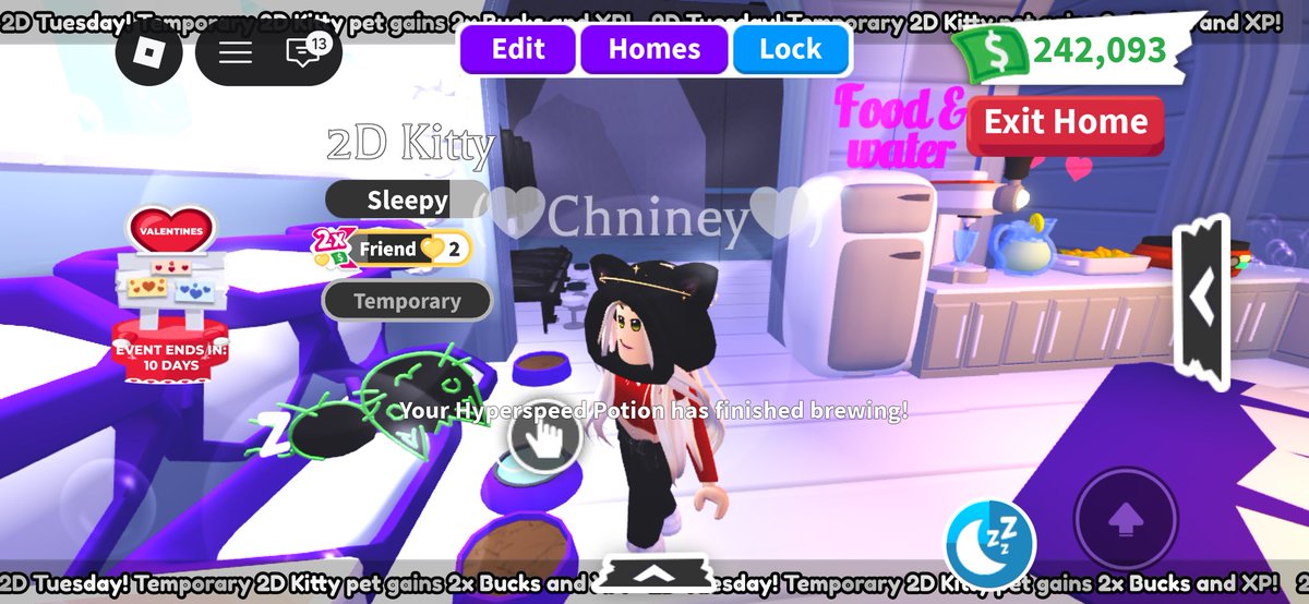 chniney's tweet photo. Hilarious 2D Kitty! Tricks 2 made me laugh! @PlayAdoptMe #2Dkitty #2Dtuesday https://t.co/E1A8rIE99s