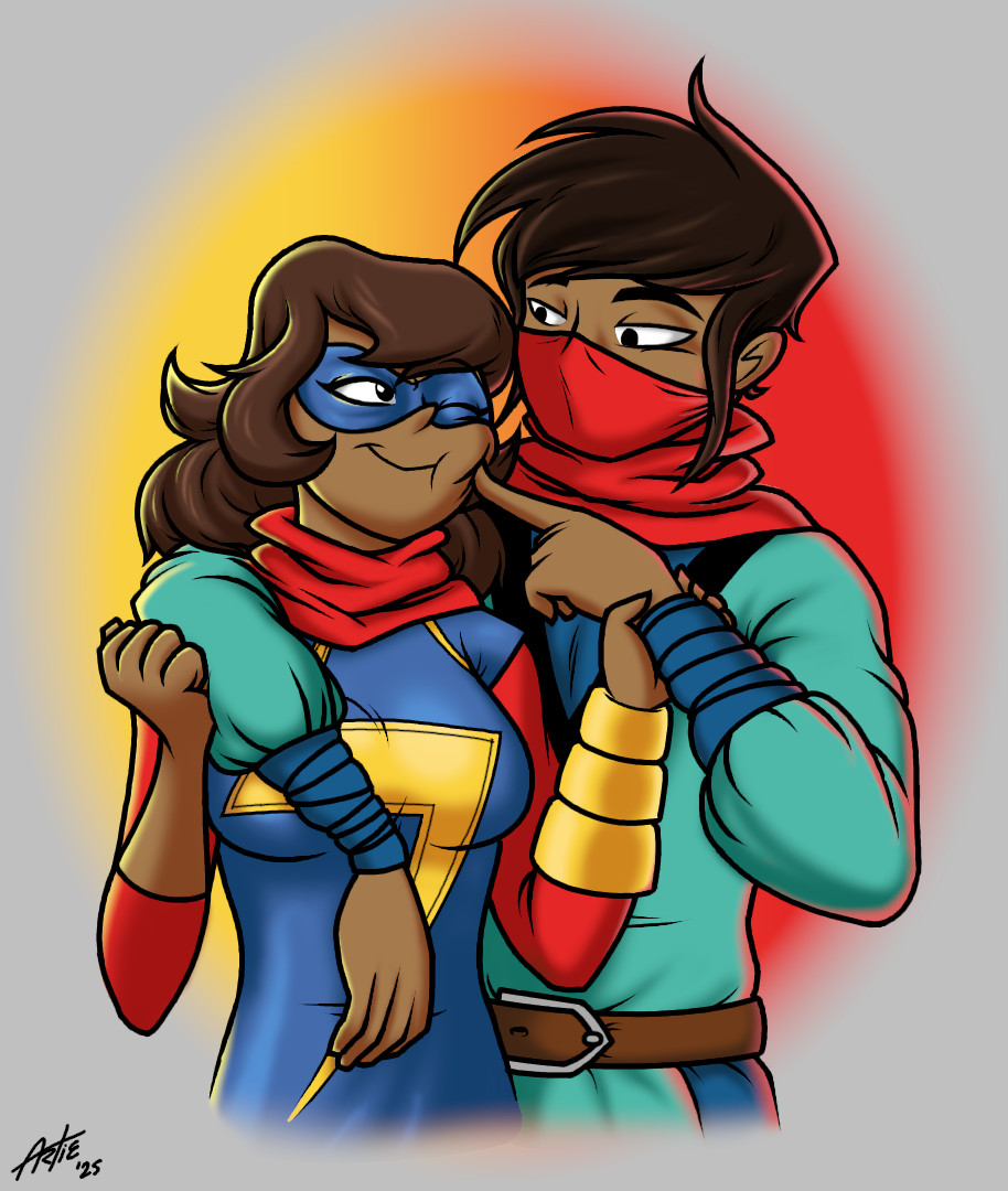 I wish I've drawn something for her 12th anniversary...
She became one of my favorites since I started reading her comics during college. And I started drawing her a lot, from 2023 to the Present.

Here's to another year of Kamala Khan 🥂
#msmarvel #kamalakhan