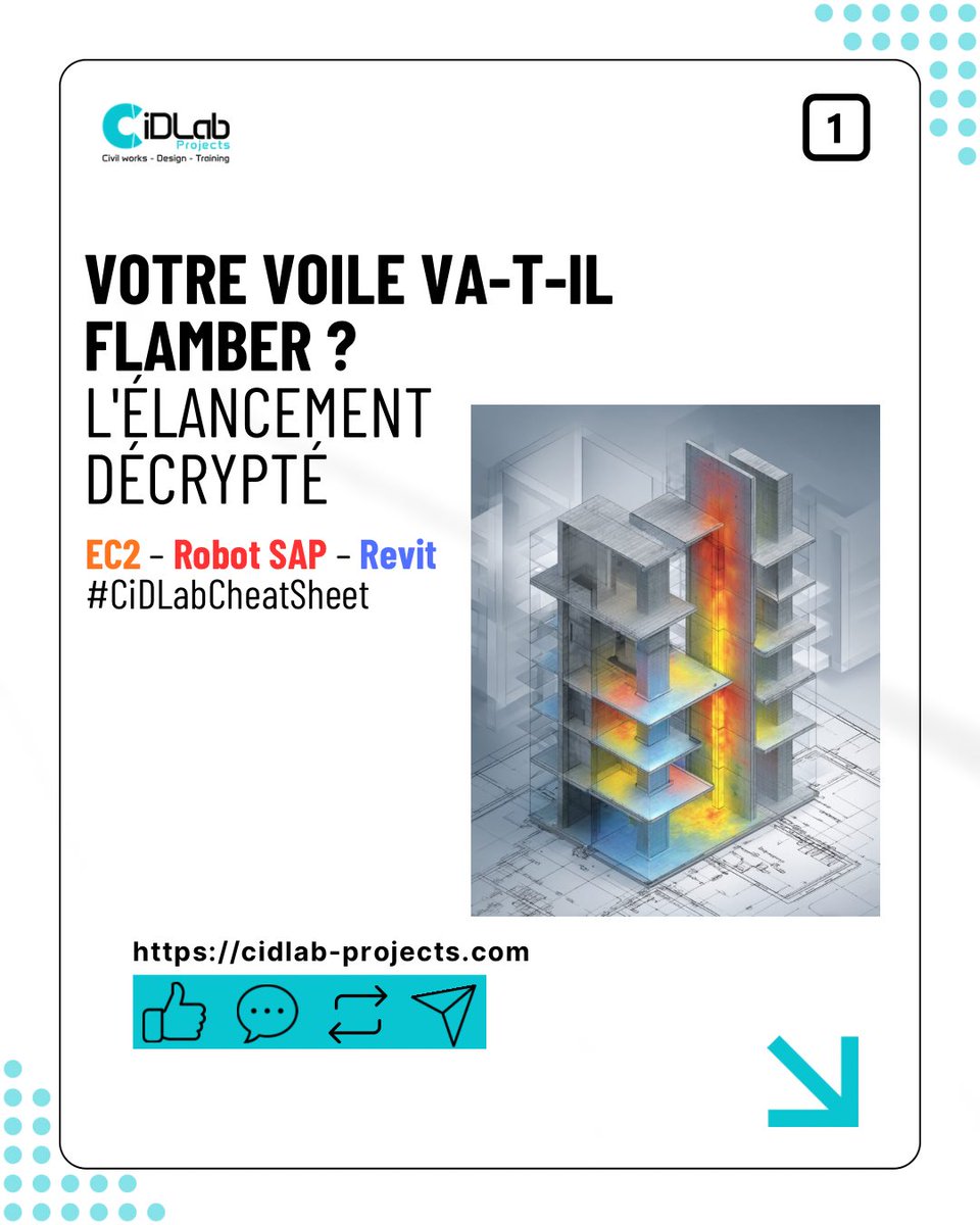 cidlab_projects's tweet photo. Un voile béton de 20 cm peut-il plier ? Oui.
L’élancement, les appuis et le 2nd ordre (EC2) peuvent tout changer.

Ne pariez pas sur la stabilité, maîtrisez-la. 🧠🏗️
Formations Robot SAP &amp; Revit sur CiDLab Projects 👉🏽 https://t.co/Yi9m1ByRJ4

#GenieCivil #Eurocode2 #BTP https://t.co/BoVn1g0RUT