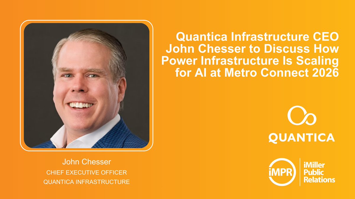 iMillerPR's tweet photo. π‘ #QuanticaInfrastructure Founder & CEO will join the Expanding Power Infrastructure for the Future of AI panel at #MetroConnectUSA.
πFort Lauderdale | Tue, Feb 24
Heβll share insights on scaling power-first #digitalinfrastructure for AI: https://t.co/vDILkJ0SRl
#AI #iMPR https://t.co/RHCxMfLKyf