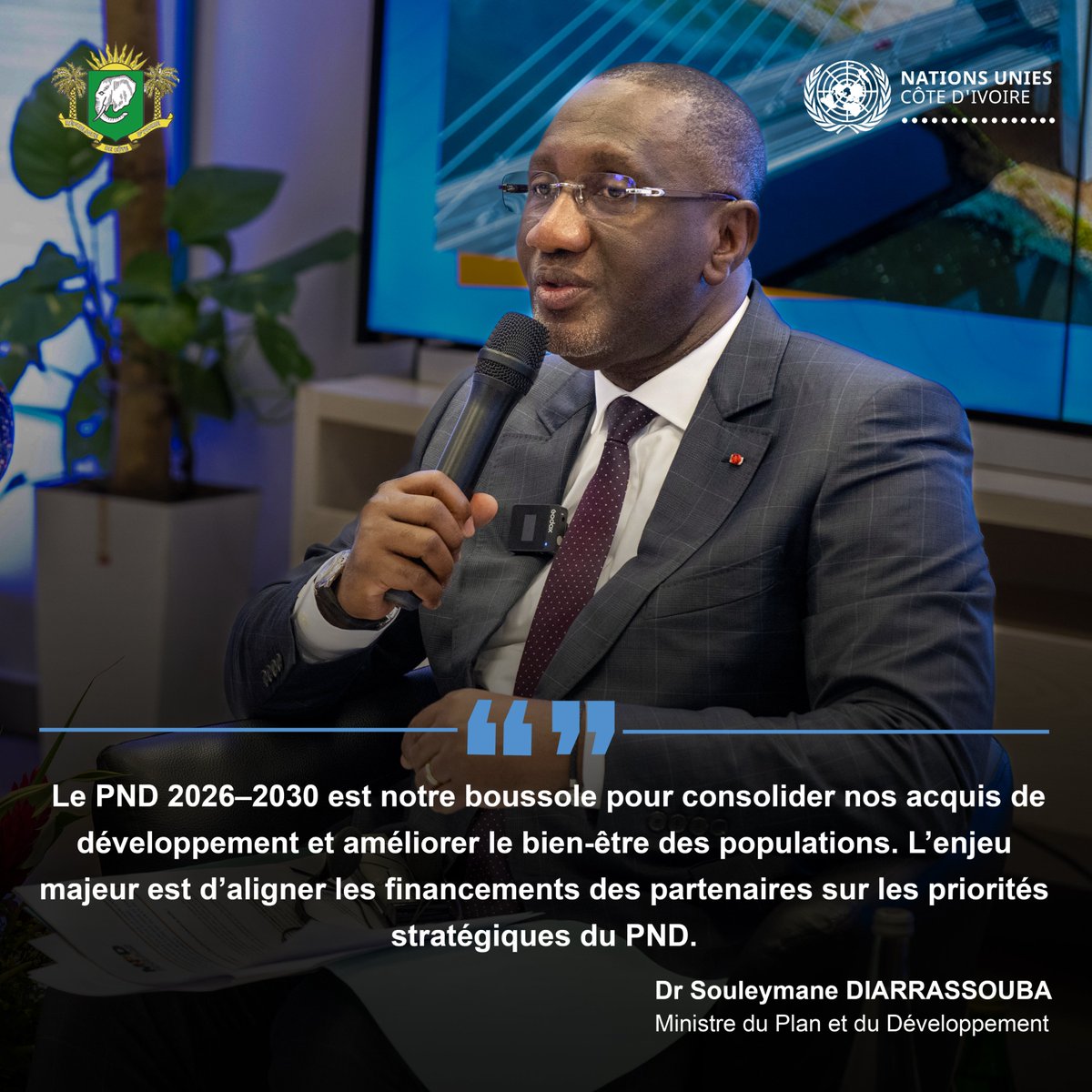 ONU_CIV's tweet photo. Changer de paradigme pour renforcer l’impact !
🎙️ Au Dialogue de haut niveau sur le développement, le @GouvCIofficiel &amp; @ONU_CIV ont rappelé que passer de l’aide au financement du développement est clé pour mieux relever les défis du pays &amp; améliorer le bien‑être des populations. https://t.co/2IgfOyHe3X