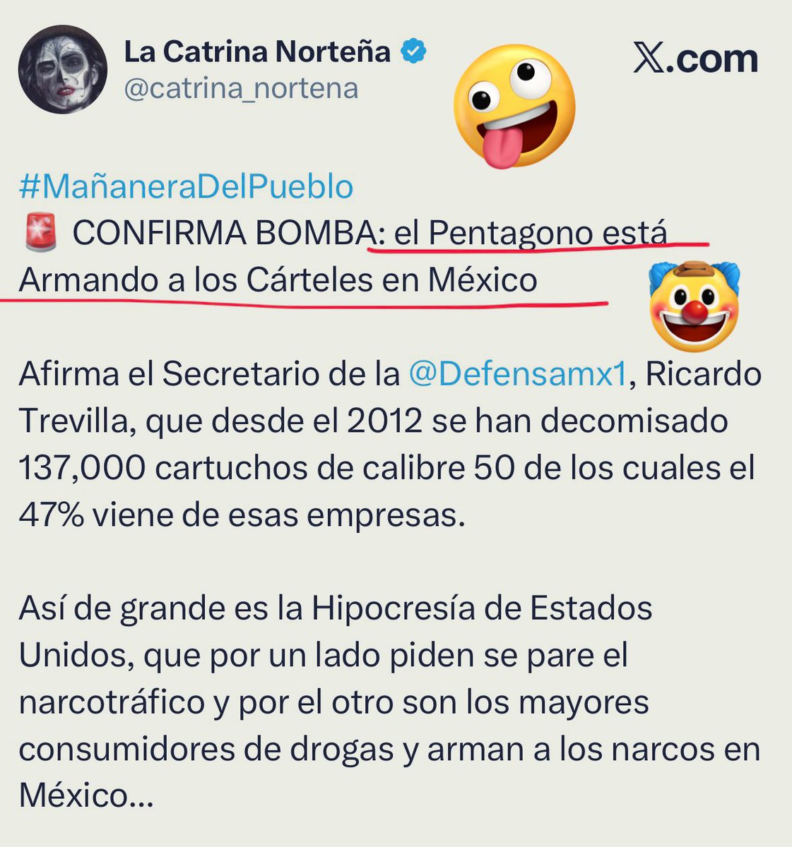 Las armerías NO son el Pentágono. 🤦🏻‍♂️

De ese tamaño es la desinformación que empuja el aparato del bienestar. Eviten informarse con cuentas matraqueras y bufones propagandistas. Su misión es ENGAÑAR y manipular a la opinión pública.🤥