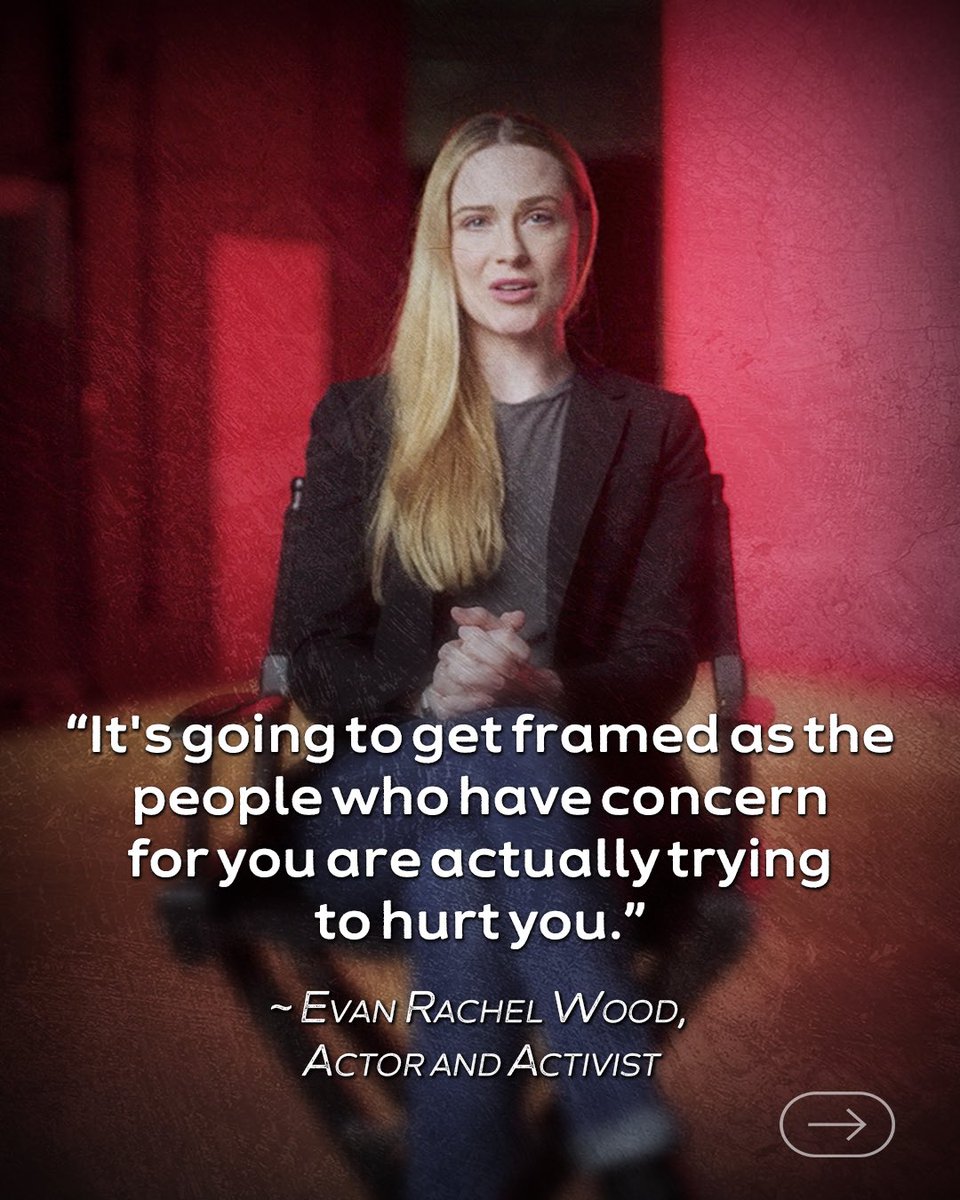 narcsplaybook's tweet photo. Many survivors say the hardest part wasn’t leaving — it was realizing how reality had been turned inside out.

In the new documentary, 
Narcissist Playbook, Evan Rachel Wood opens up about narcissistic abuse.  
Watch the trailer:
https://t.co/auDkLmgUjB
#narcissisticabuse https://t.co/ENUazjvdLp