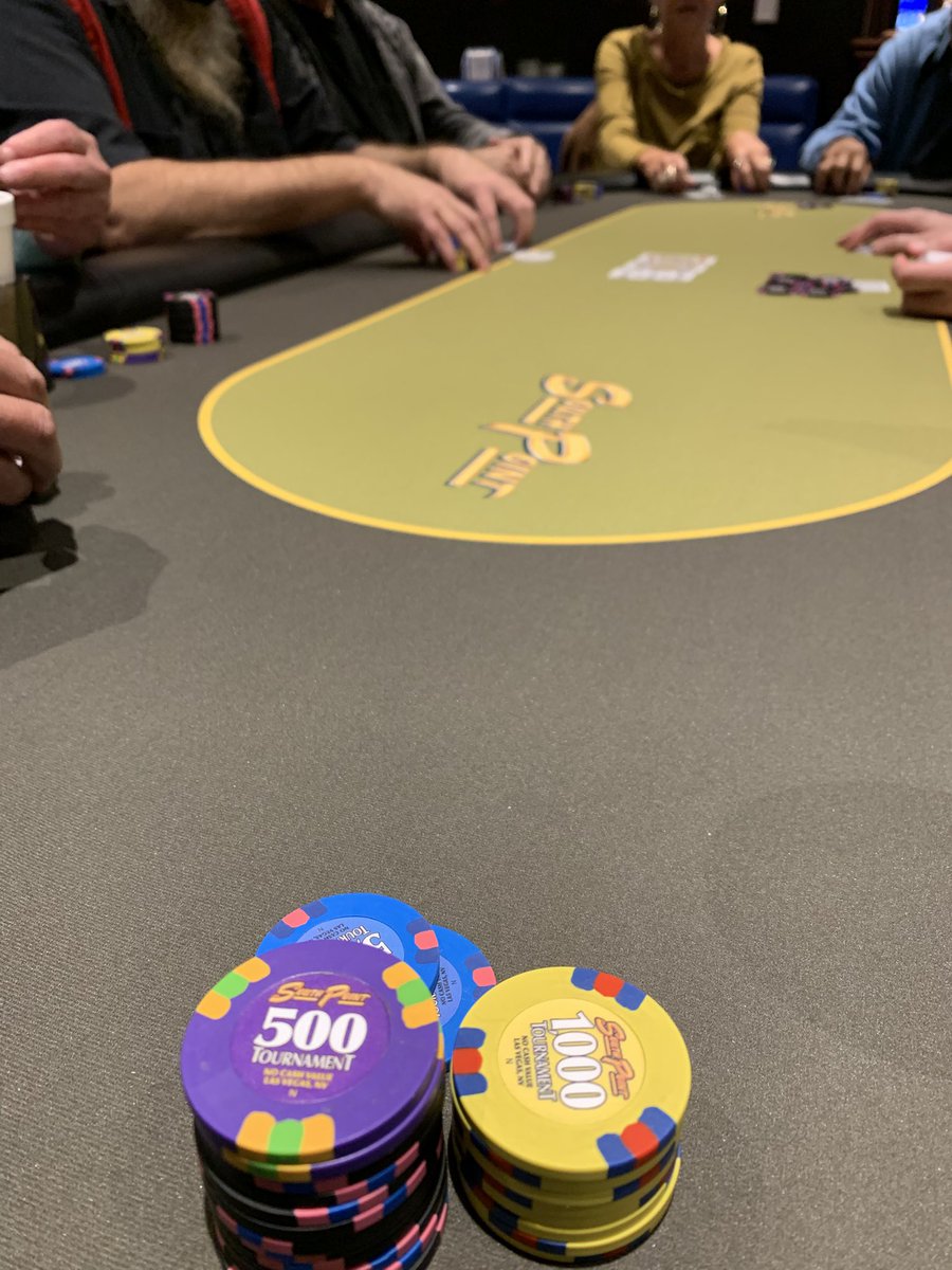 100/200 blinds. 1 limper and I accidentally raised to 5100 instead of 600. It worked out ok. But I guess I’m kinda rusty with tournaments.