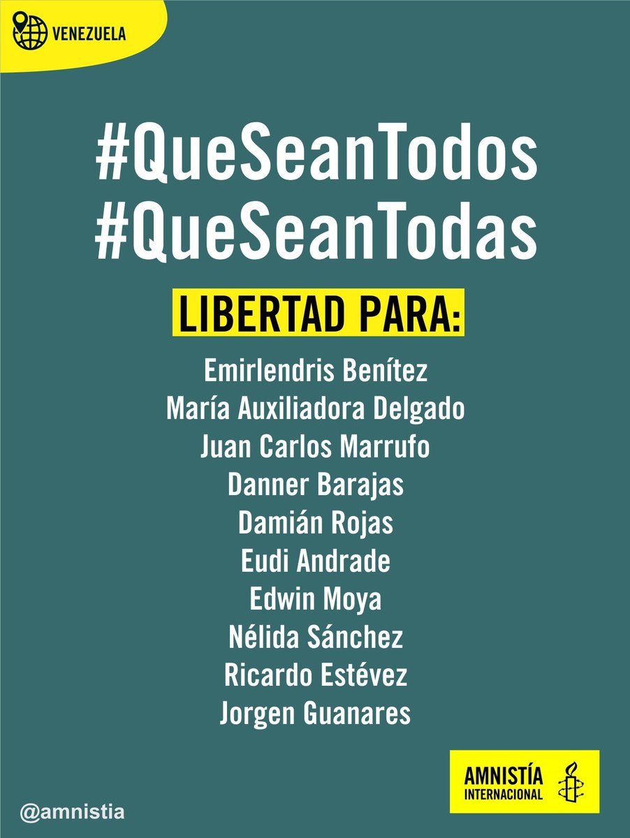 🚨 #Venezuela: El arresto domiciliario de Juan Pablo Guanipa y de otras personas no implica el fin de sus detenciones arbitrarias.

Reiteramos nuestro llamado a que todas las personas detenidas por motivos políticos sean liberadas plenamente.
#QueSeanTodos #QueSeanTodas