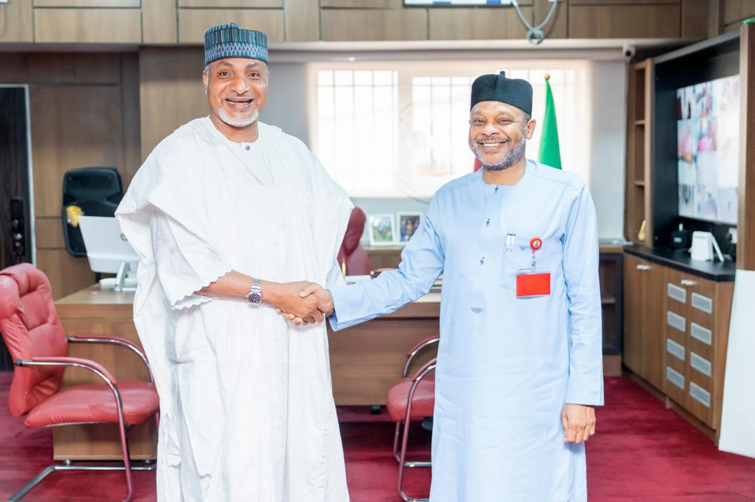 OSAPSenateFGN's tweet photo. Special Adviser to the President on Senate Matters, Senator Basheer Lado, CON @SenBasheerlado_ received Senator Saliu Mustapha @RealMallamSaliu, senator representing Kwara Central Senatorial District, on a courtesy visit, in his office today. https://t.co/9MWvkj1FFG