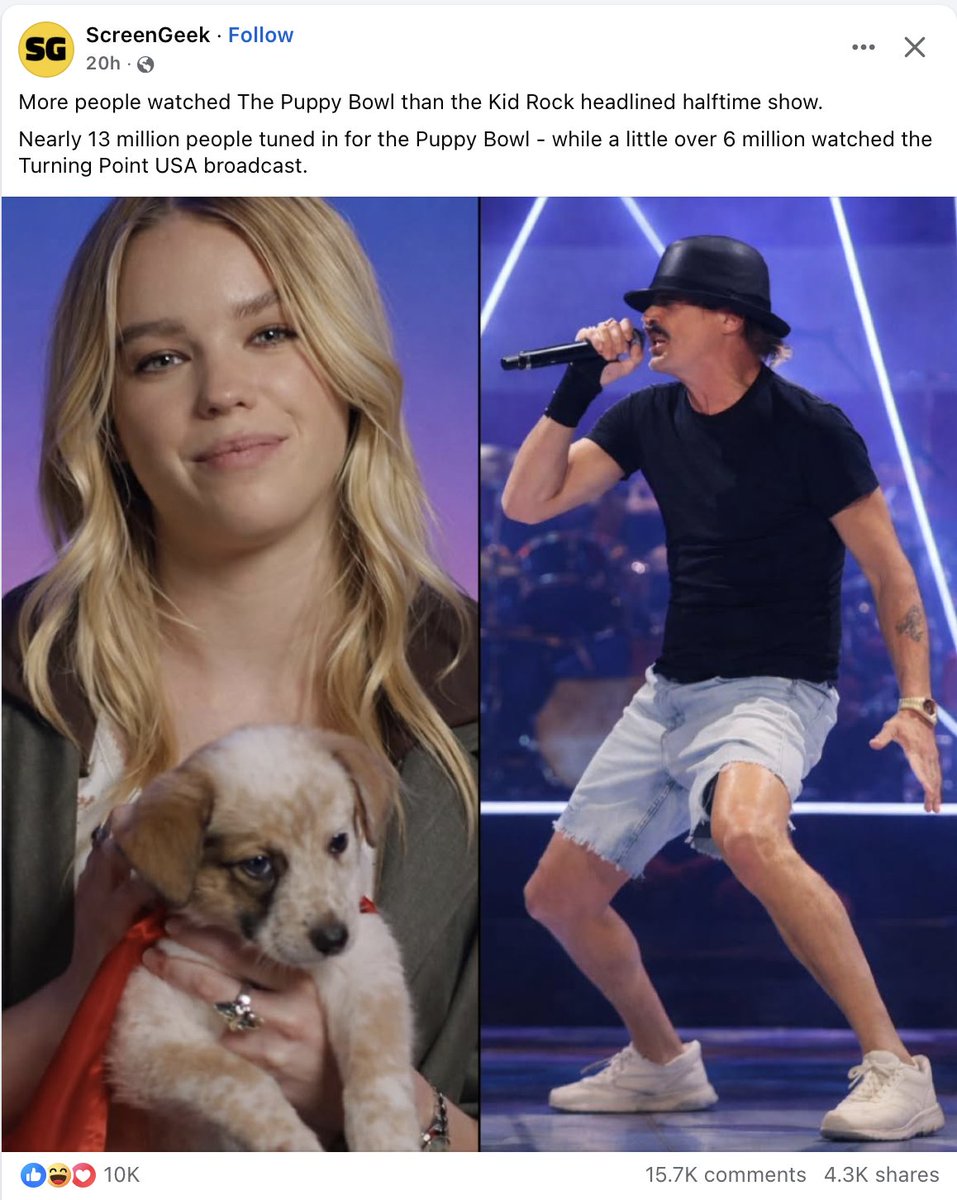 <a href="/ACTBrigitte/">Brigitte Gabriel</a> Kid Rock lip-sync show could not even beat the Puppy Bowl.