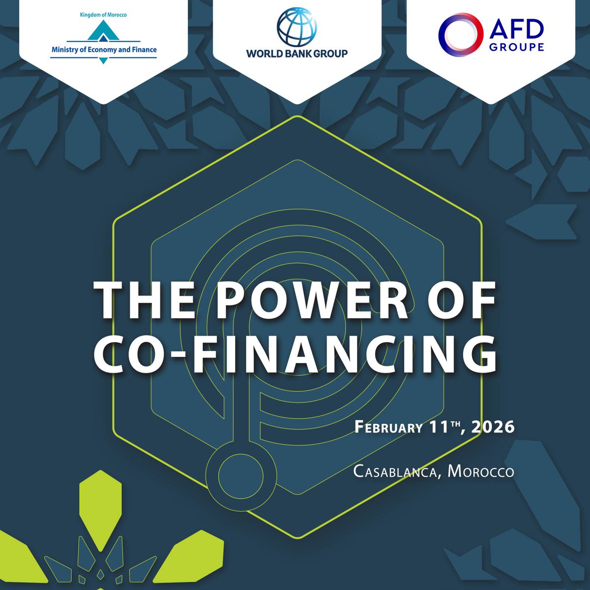 As development needs rise, collaboration matters more than ever. The Power of #CoFinancing event will explore how partnerships &amp; pooled resources can drive greater impact.

📅 Feb 11  | Co-hosted by <a href="/WorldBank/">WorldBank</a> Group <a href="/AFD_en/">AFD_en 🇫🇷 🇪🇺</a> <a href="/Portailmaroc_ma/">PortailMaroc_ma</a> 🇲🇦
Tune in> wrld.bg/y9zi50Y1hc4