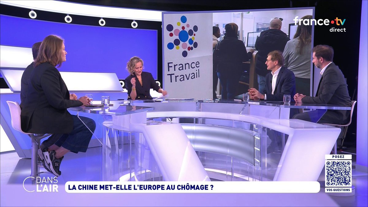 Cdanslair's tweet image. ⬛La Chine met-elle l'Europe au chômage ?

Retrouvez cette émission #cdanslair présentée par @Caroline_Roux en replay sur France 5 et sur toutes les plateformes de podcast : audmns.com/cfXainl         

Bonne soirée, à demain !
#Chômage #Industrie #Chine #Europe