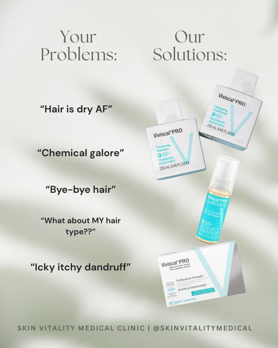 Hair concerns aren’t one-size-fits-all 🤍
Medical-grade haircare like Viviscal Pro is designed to support scalp health and strand strength over time.
Individual results may vary.
📌 Book a complimentary consultation.
#HairHealth #ScalpCare
