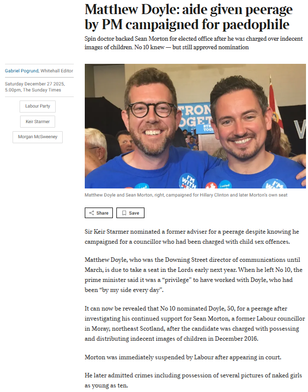 Steven_Swinford's tweet image. Mounting questions for Sir Keir Starmer tonight regarding the peerage given to his former comms chief Matthew Doyle despite his association with a councillor charged with child sex offences

On December 27 @Gabriel_Pogrund revealed that No 10 nominated Doyle for a peerage despite…