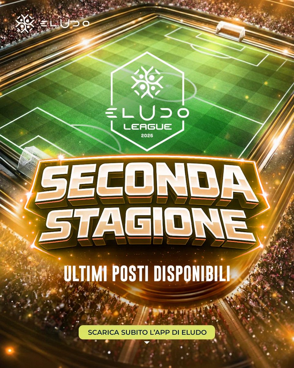eLUDO_official's tweet photo. Mancano solo 5 giorni al termine delle iscrizioni alla nuova Stagione 

Ci sono ancora dei posti disponibili, ma dovete affrettarvi per prendere parte alla prossima stagione di eLudo League (già superati i 100 team iscritti) 

🎮 Giorni di Gioco —-> Lunedì e Mercoledì 
⏰ Orario di Gioco —-> 22.20 
⚽️ Modalità —-> Pro Club 11vs11
🏆 Premio —-> 100% delle Iscrizioni
🏟️ Finali —-> Evento dal Vivo (Roma2026)

➡️ Cosa aspetti? Compila il form per entrare 

https://t.co/KOmE0K4gTs…

#eludo #revolution #proclub #proclubs