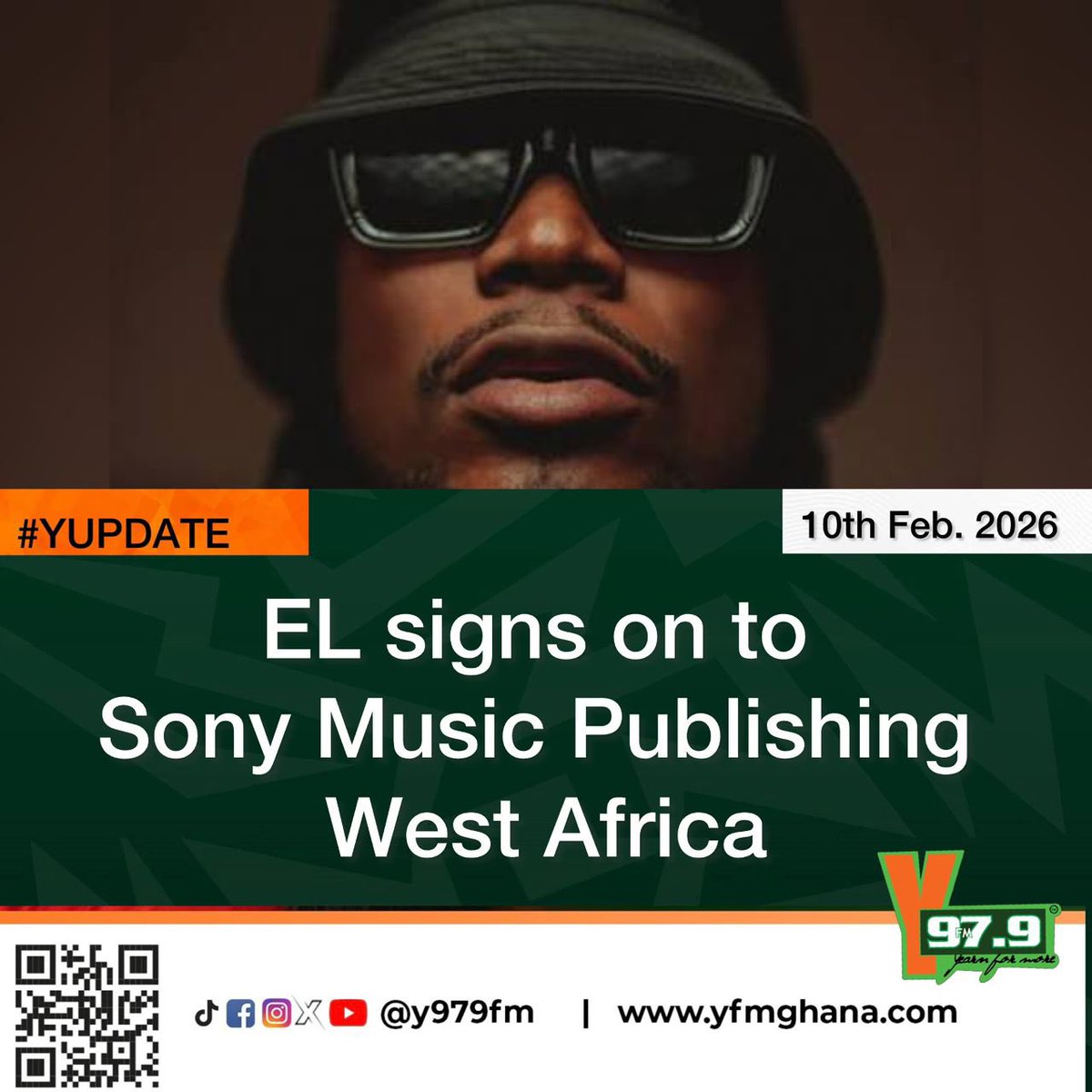 Y979FM's tweet image. New Chapter, Same Legend. @ELgh_ officially joins the Sony Music Publishing family.

#YUpdates 
#EL
#SonyMusicPublishing