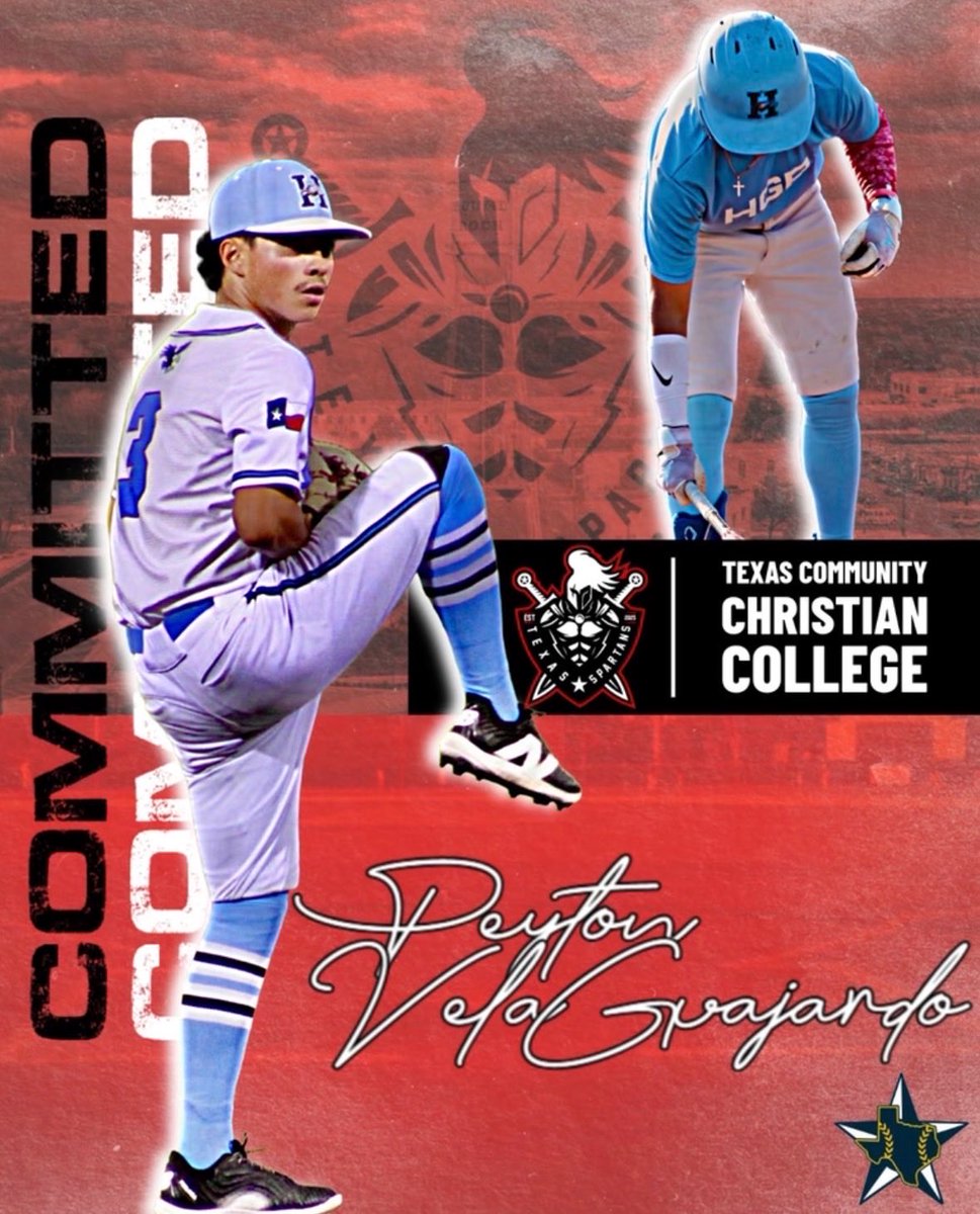 peytonvela3's tweet photo. Blessed to announce my commitment to Texas Christian Community College #AGTG #GoSpartans @HarlanBaseball https://t.co/A5NkNIVHjq