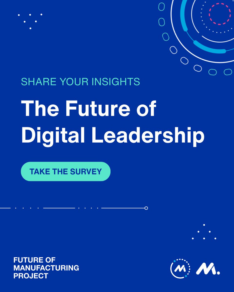 MfgExecutive's tweet photo. Digital transformation demands digital leadership.
MLC’s important new survey explores how #manufacturing leaders are preparing for digital change, #AI, skills gaps & risk.
Take the survey now: https://t.co/X2CXPRhnZA
#MLCouncil #FutureofMfg #DigitalLeadership #Industry40 https://t.co/vnuLO8JgmN